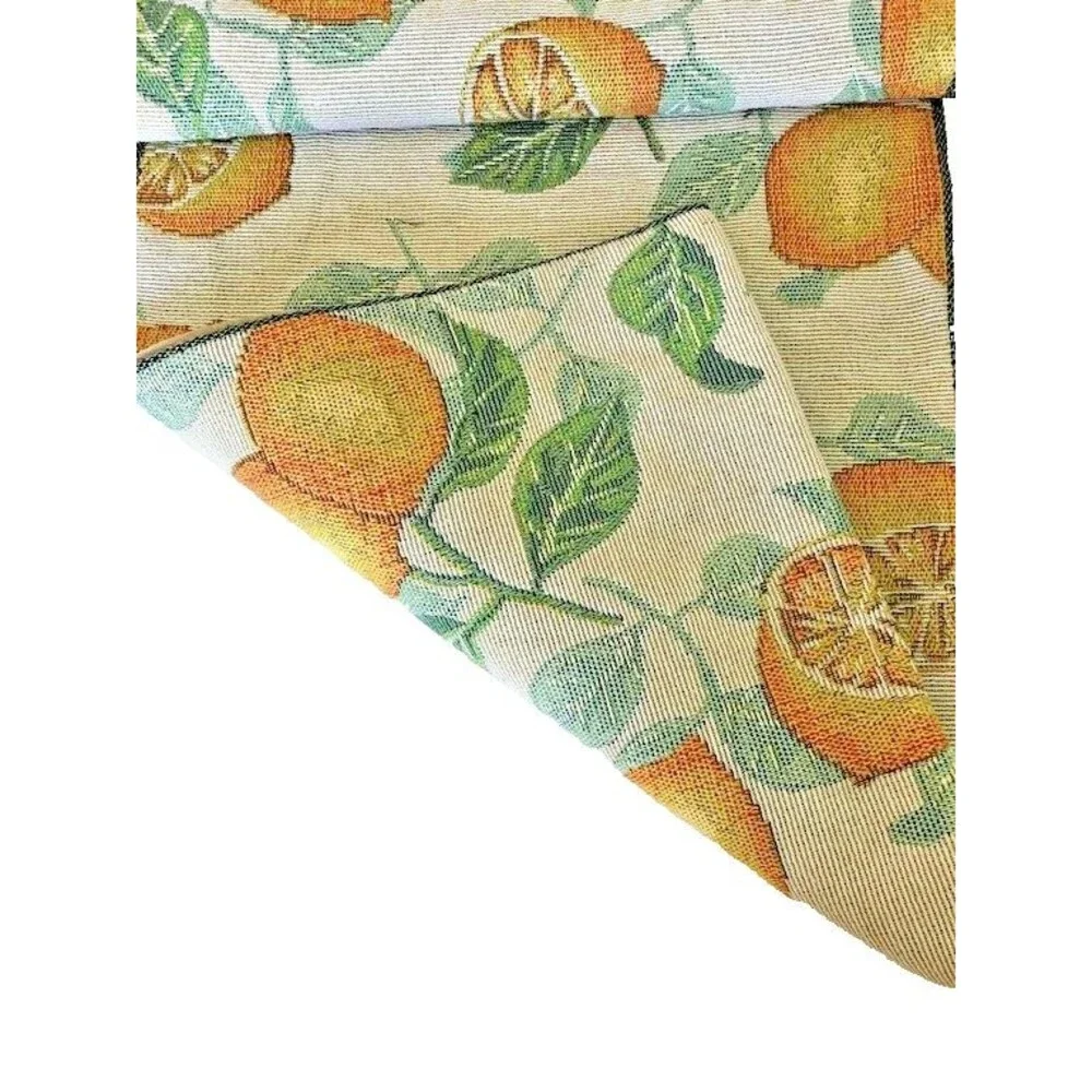Windham Lemons Tapestry Table Runner Satin Backed French Country Spring 13x72